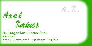 axel kapus business card